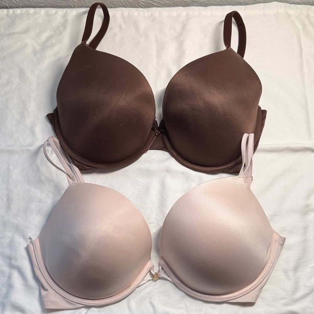 Victoria’s Secret Smooth Push-Up Bra - Brown and Light Pink